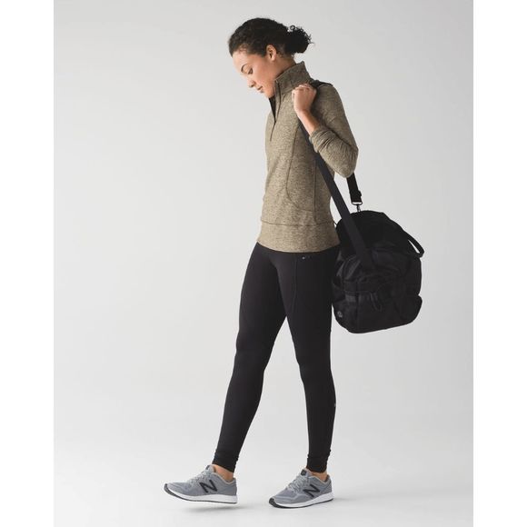 lululemon athletica Tops - Lululemon Olive Green Heathered Half Zip Rush Hour Pullover